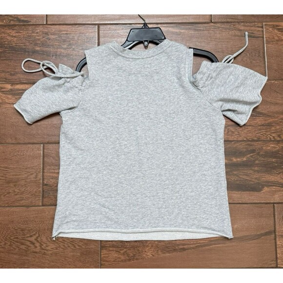 LC Lauren Conrad Womens Gray Cold Shoulder Pullover Top Knit Sweatshirt Size M - Picture 7 of 7